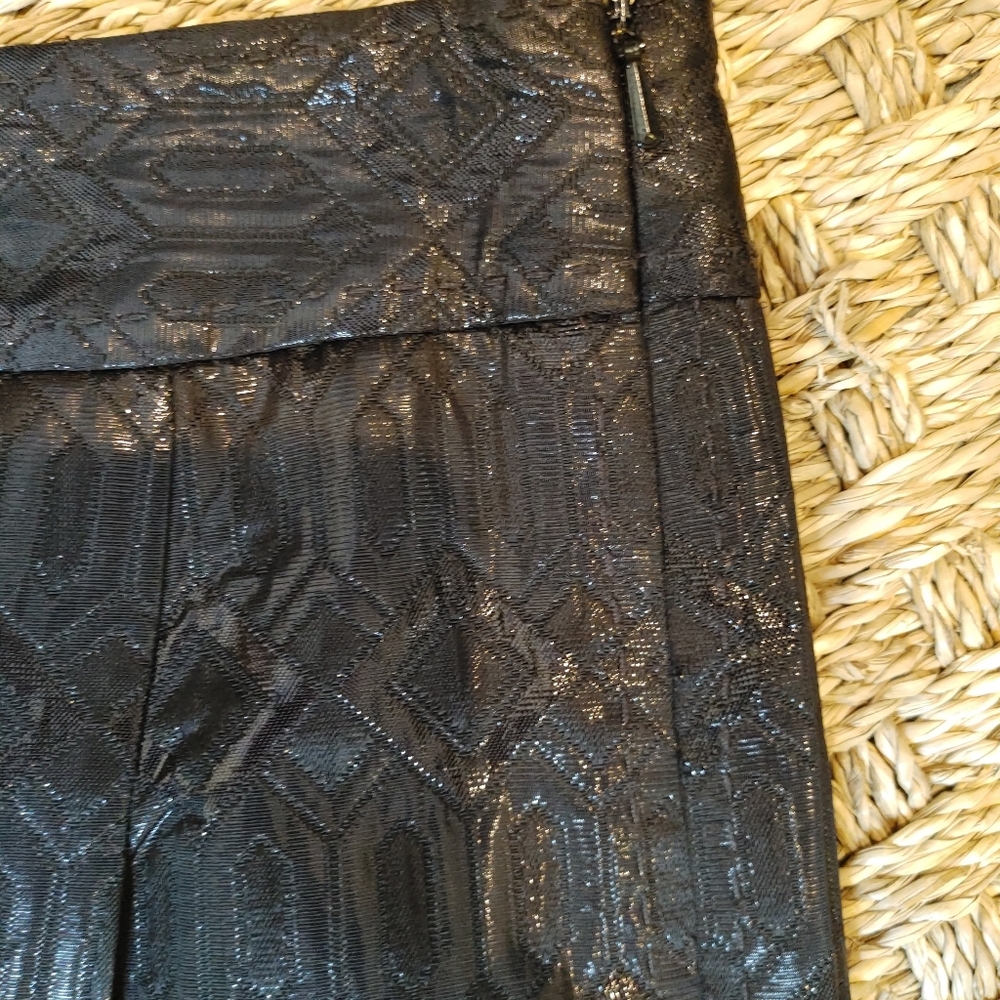 TORY BURCH JACQUARD SKIRT, BLACK 2 - Picture 4 of 8